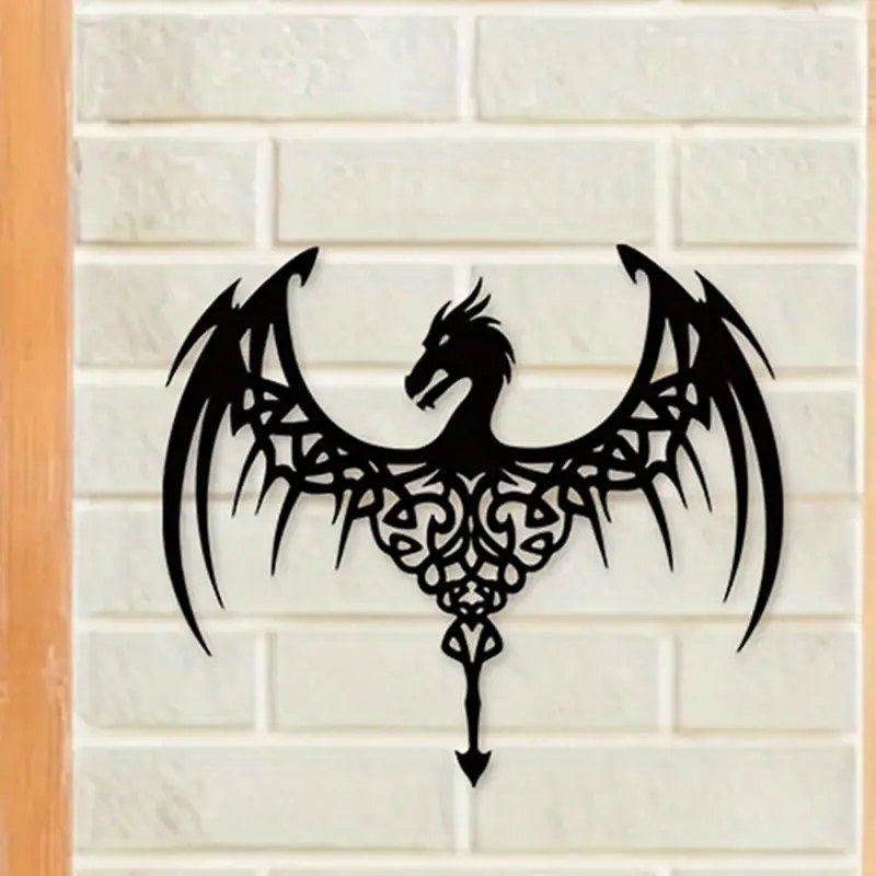 Dragon Wing Design Wall Art, 1 Count Modern Art Metal Wall Decor, Wall Hanging Decor for Home Living Room Bedroom 0