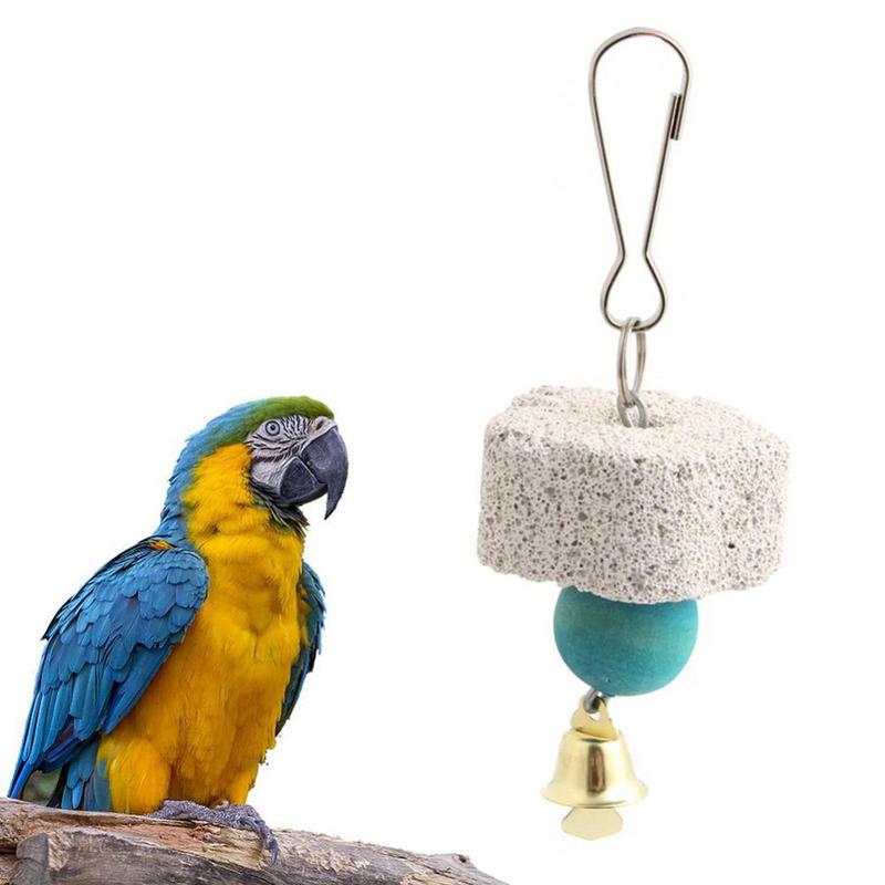 View of Birds Parrot Parakeet Grinding Mineral Bell Stone Molar Cage - TikTok ...