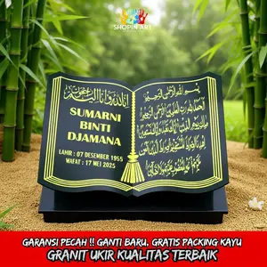 BATU NISAN MAKAM MAESAN BUKU DUDUKAN FULL GRANIT TILE UKURAN 25X30 +PACKING KAYU