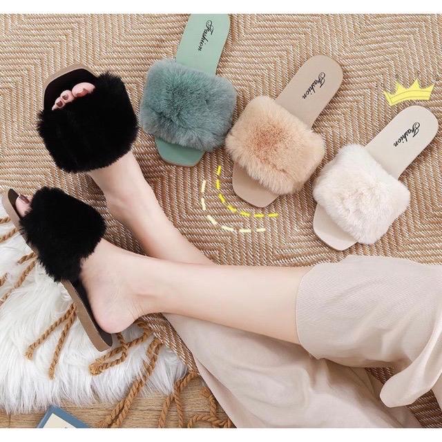 Dép bông quai ngang nhiều màu DéP Slipper Nữ Women Có Quai Dép Lê