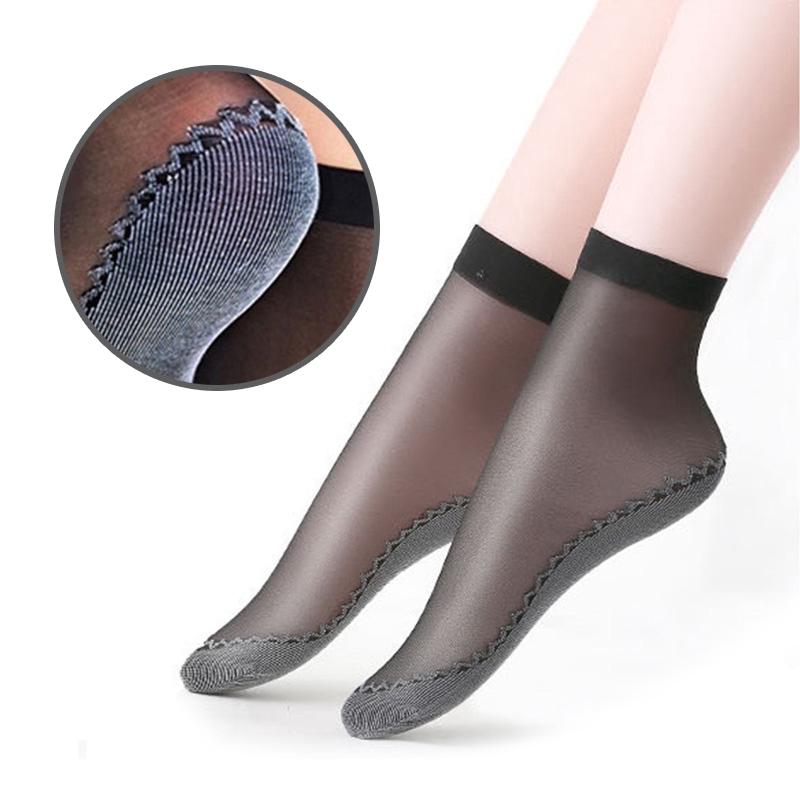 Product Introduction of Thin Cotton Bottom Non-slip Stockings for Women Anti-snagging Durable Summer Transparent Crystal Short Socks 10