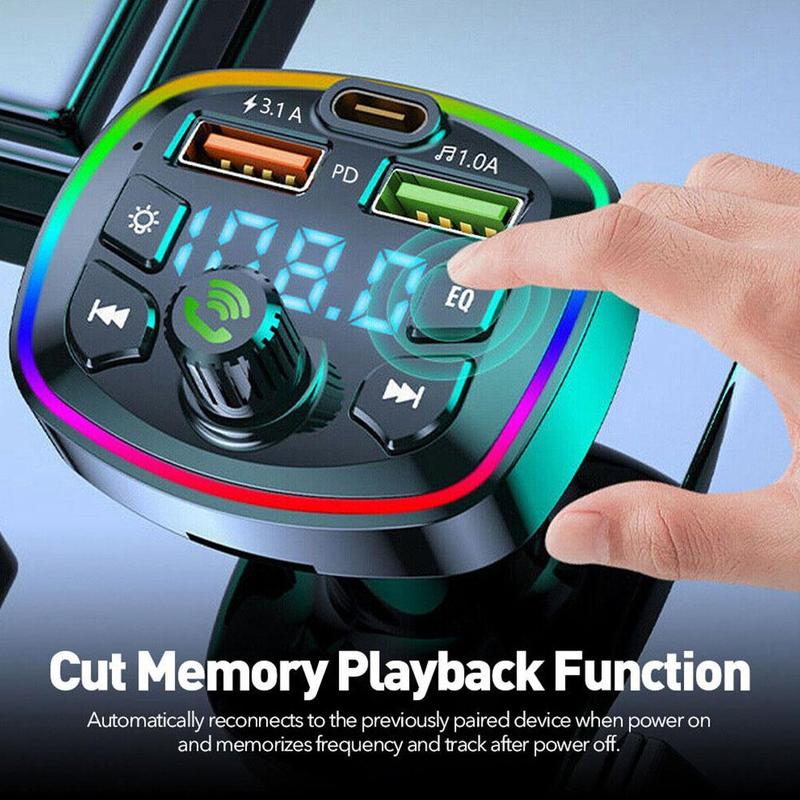 Product Introduction of Car Hands-Free Bluetooth-compaitable 5.0 FM Transmitter Car Charger USB Audio Kit Receiver J5N2 39