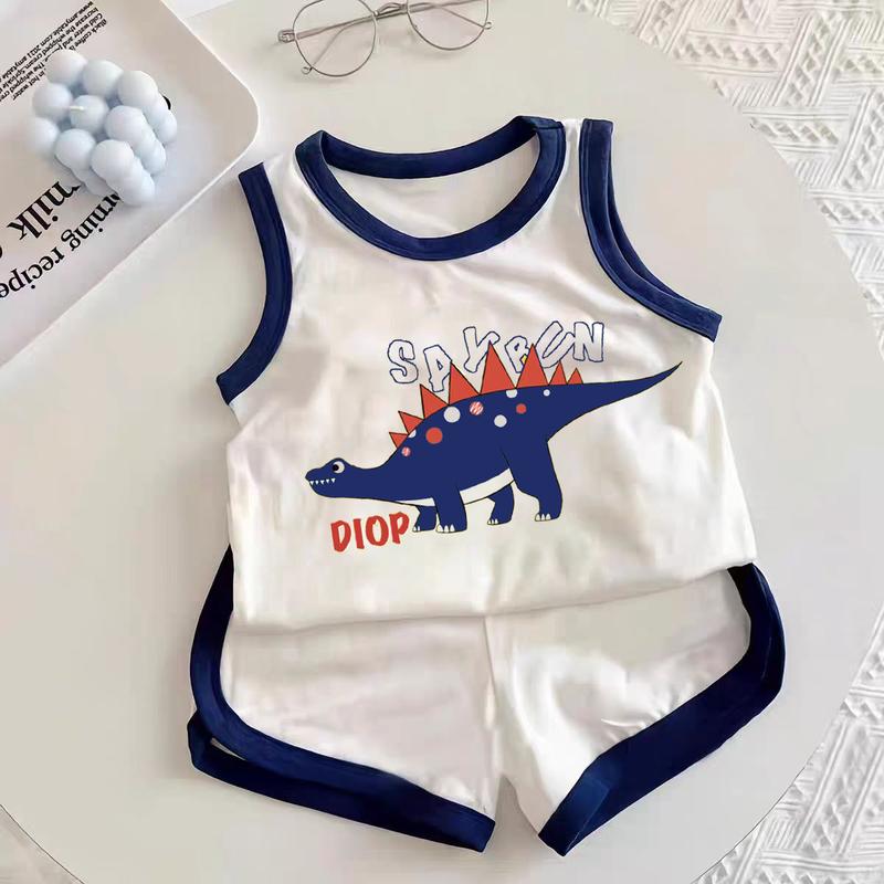 Bộ Đồ Vest Trẻ Em, Không Tay, Chất Liệu Cotton, Cho Bé Gái Và Bé Trai, Phong Cách Hàn Quốc, Quần Áo Trẻ Em Mùa Hè Mới, Hai Mảnh, Bán Buôn Có Sẵn 6