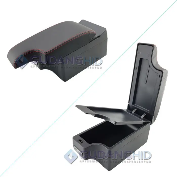 Armrest Box Port Charger + LED Up 7 USB Mobil Mazda CX3 CX-3 2015 - Ultima, All Black 6