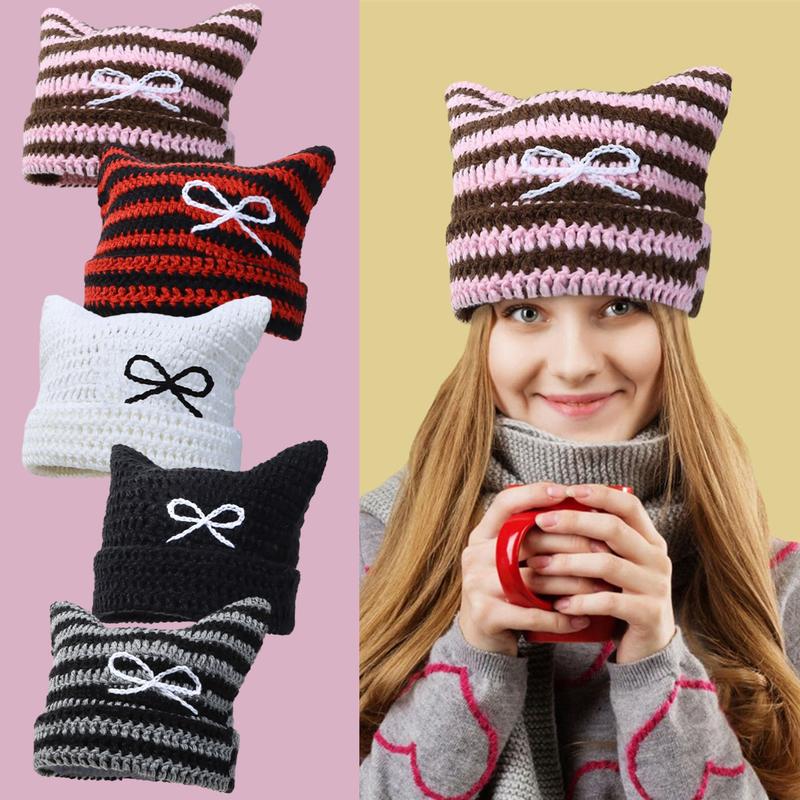 Casual Fashion Wool Hats Funny Contrast Striped Knitted Hats - TikTok ...