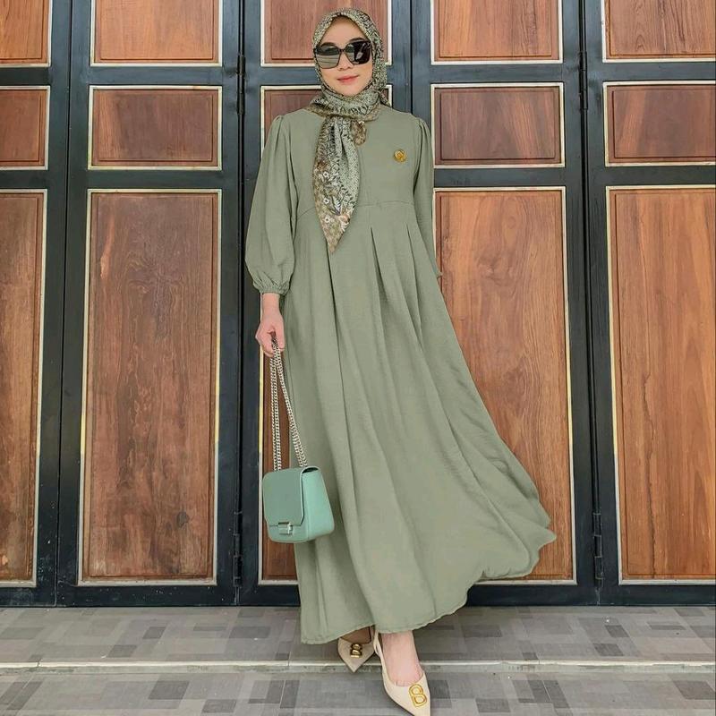 gamis karin model terbaru 2025 crinkle airflow premium Dress Balon Wanita 4