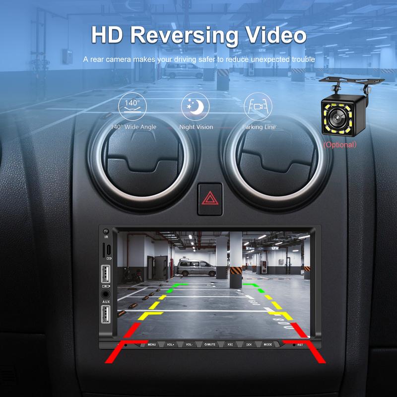 Product Introduction of Compatible with 7inch Dual-Socket MP5 Player - Wireless CarPlay with Microphone for Car Central Control Integrated System 41