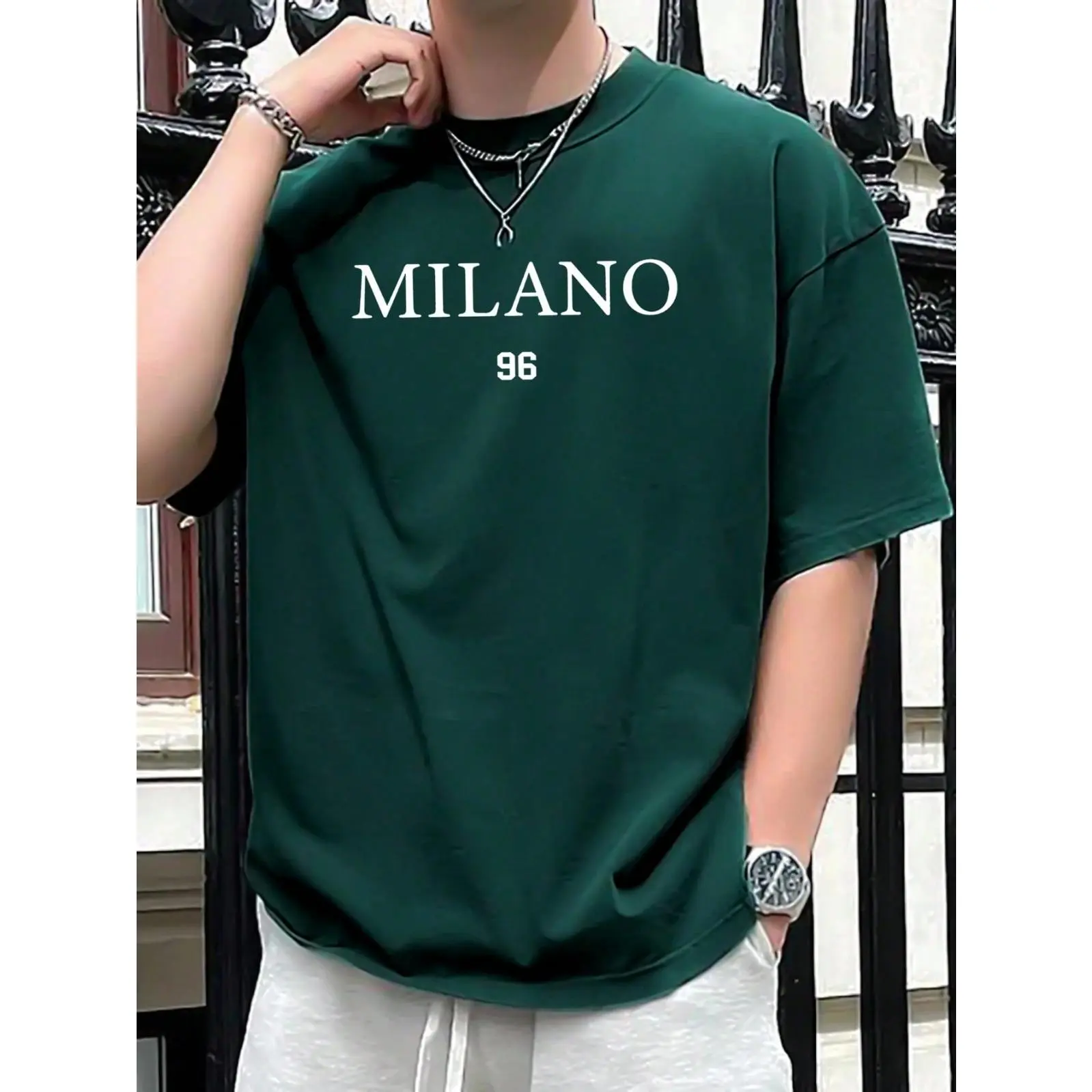 Men's Letter & Number Printed Short Sleeve T-Shirt For Summer,Comfortable, soft, stylish and good-looking, suitable for wearing tops at home, work, travel, and leisure
