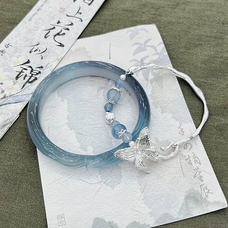 Vòng Tay Cáo, Phong Cách Trung Quốc Mới, Vòng Tay Tua Rua Khóa An Toàn, Dành Cho Nữ, Vòng Tay Phổ Biến Độc Đáo Vòng Tay Lạnh Phong Cách Cổ Xưa 2