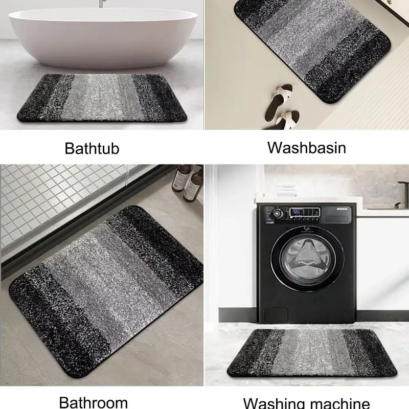 Bathroom Mat, 1 Count Non-slip Soft Absorbent Bath Rug, Machine Washable Bath Mat for Bathroom Floor, Tub and Shower 5