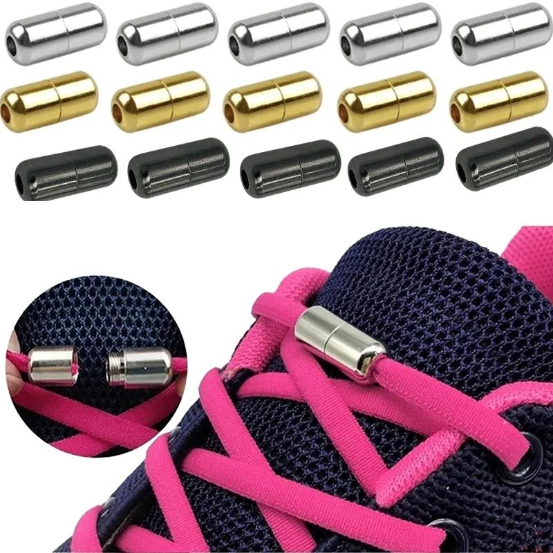 2PCS Shoelaces Semicircle Buckles No Tie Buckle Connector for Shoes Sneakers Shoelace Quick Tie Shoe Laces Metal Capsule Ties Lock