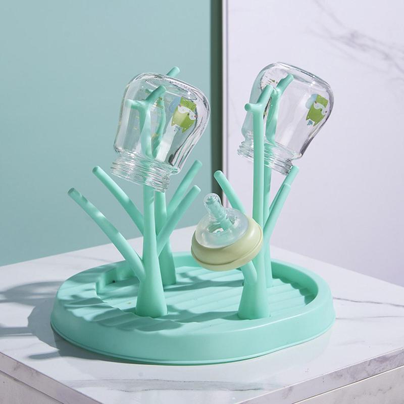 Baby Bottle Dryer Tree Bottle Dryer Rack with Tree Shape Design Stable Baby Bottle Holder with Non-Slip Base and Storage for Travel 0
