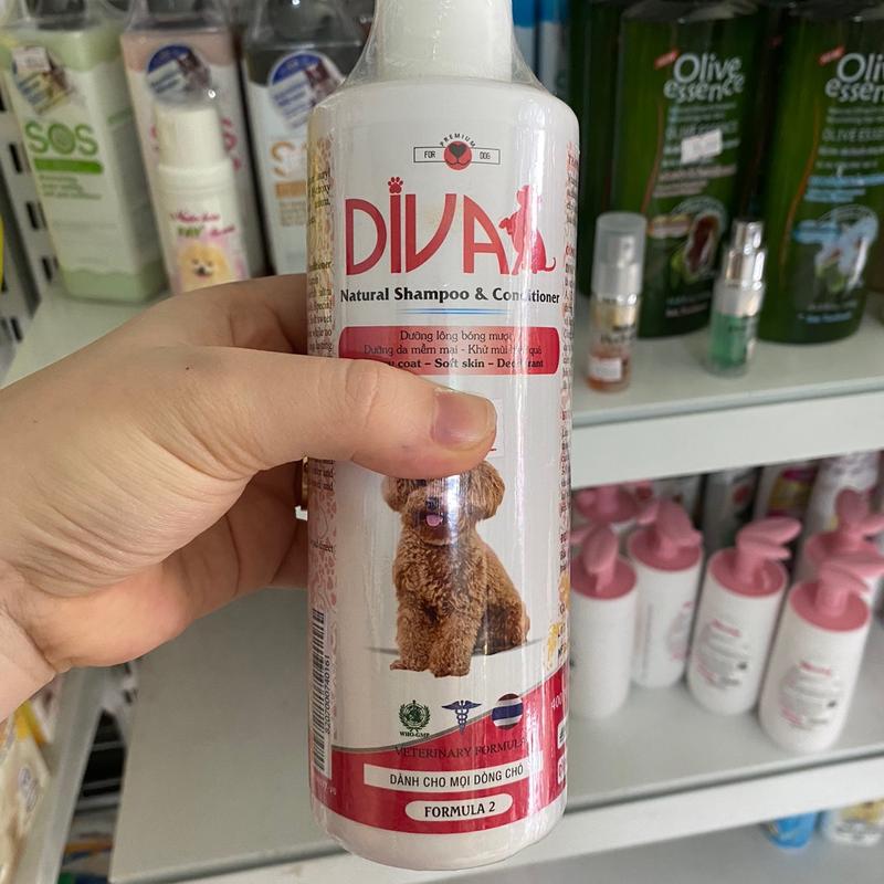  Một chai sữa tắm Diva cho chó  khử mùi thơm lâu và dưỡng lông - Sữa tắm chuẩn spa 400ml 