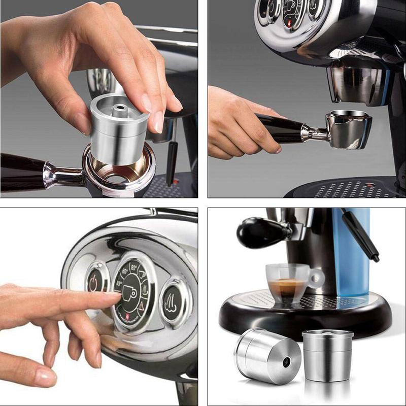 Product Introduction of Reusable Coffee Filters 304 Stainless Steel Reusable Coffee Capsules Refillable Coffee Capsule Cup Holder Filter Compatible with Espresso 0