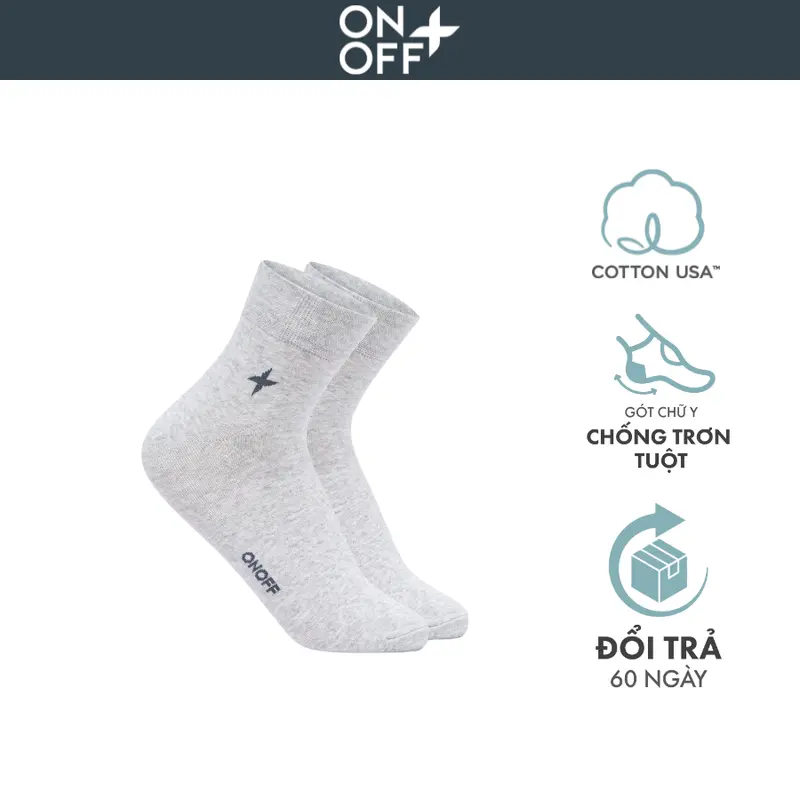 Tất nam cotton cổ ngắn mỏng nhẹ kháng khuẩn khử mùi ONOFF - 18AE23A155 0