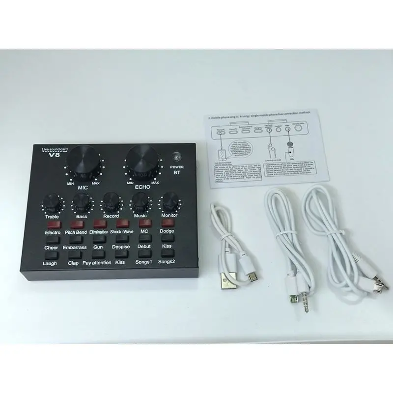 Bluetooth Audio USB External Soundcard Broadcast Microphone Headset - V8 Card Elektronik 2