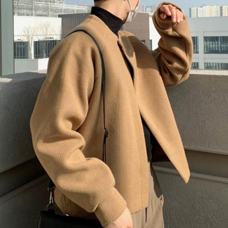 Product Introduction of Áo Khoác Cardigan, Màu Trơn Cổ Tròn, Dành Cho Nam Giới, Thời Trang Hợp Xu hướng Xu Hướng Mới 2024 Mùa Thu Và Mùa Đông, Phong Cách Joker, Dáng Rộng Vừa Vặn, Ngoại Cỡ, Đồ Len 5