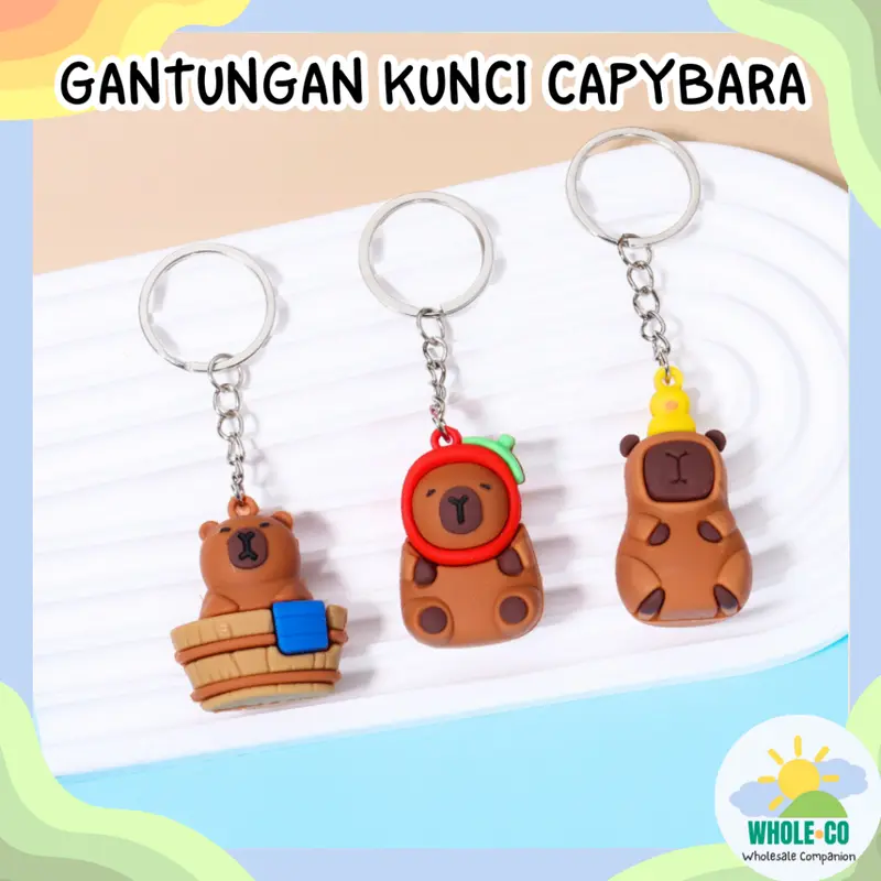 Gantungan Kunci Capybara Premium Hewan Kapibara Aktivitas Boba Mandi Lucu Unik Imut Termurah Grosir Cod 1