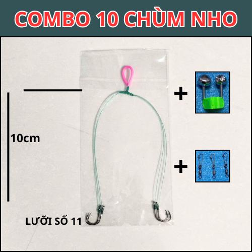 Combo 10 Chùm Nho Câu Cá Sông 4 Lưỡi Số 11 Có Đai Chống Xước Một gói gồm 10 chùm nho, Mê Câu Cá Fishing Tặng một chuông báo cá, ba khóa link Bắt Cá Đi Câu