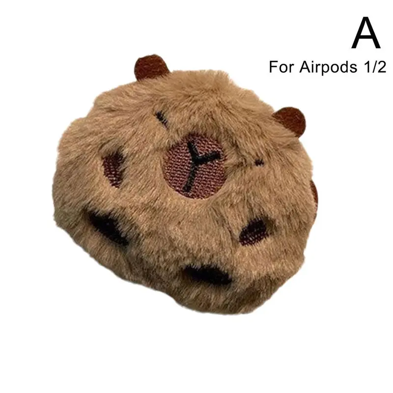 Vỏ Tai Nghe Capybara Nhồi Bông Ấm Áp, Dành Cho Airpods Pro 2, Vỏ Bảo Vệ Tai Nghe Nhồi Bông Mềm, Da Bảo Vệ, Màu Nâu 6