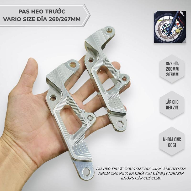 Pas heo trước Vario heo zin 1 pis size đĩa 260 267mm nhôm cnc nguyên khối phụ tùng phụ kiện