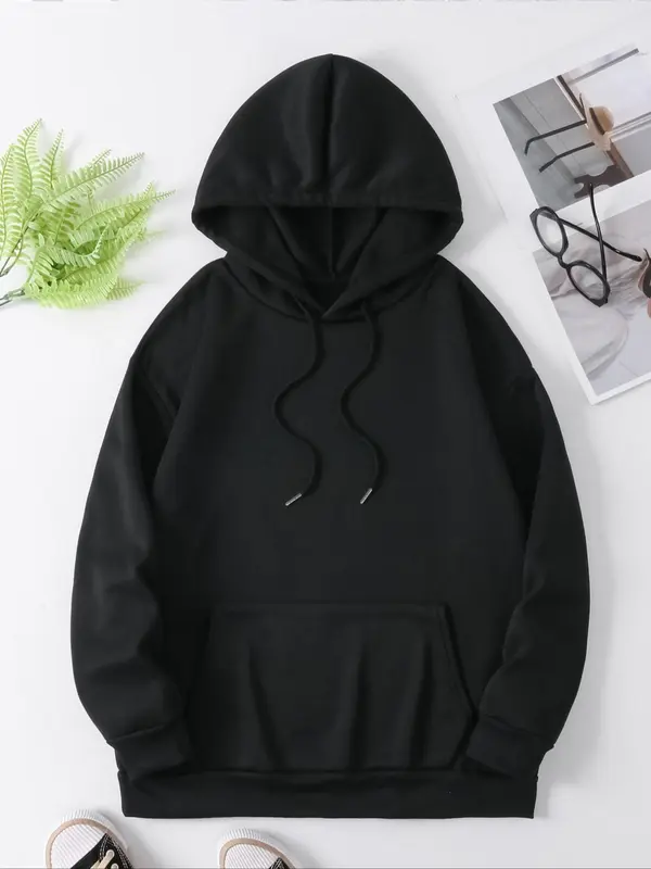 【Plus Size】 Cherry & Letter Print Thermal Lined Hoodie, Fashion Casual Drawstring Pocket Cherry Hoodie for Daily Holiday Outdoor Wear, Hoodies for Women, Yoga Hoodie, Women Clothing for Fall & Winter, Curve Fashion 6