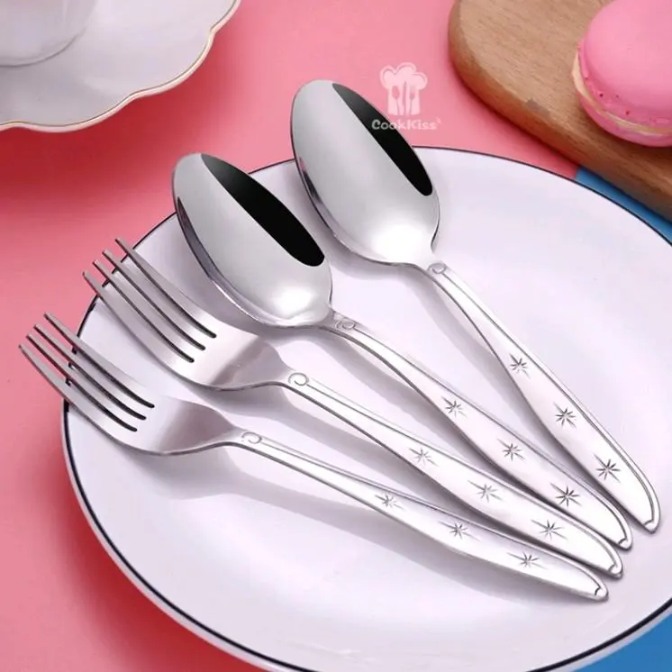 24pcs SENDOK, GARPU MAKAN STANLIES, BAHAN STANLIES ANTI KARAT DAN TIDAK LENTOY