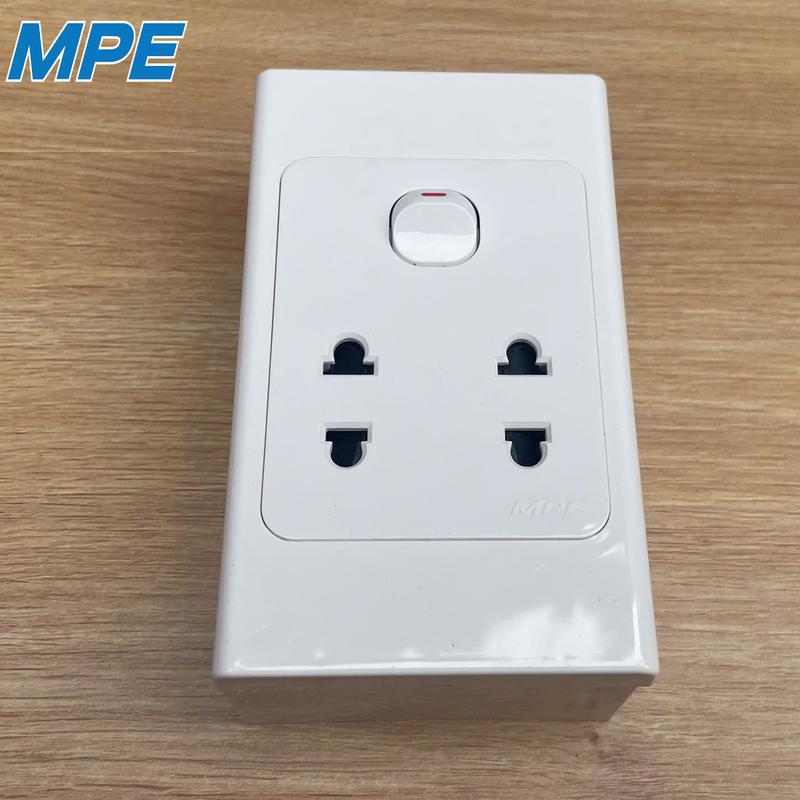 Mặt 1-2 công tắc & 2 ổ cắm MPE ( Gồm: mặt công tắc, ổ cắm + công tắc + đế) 4