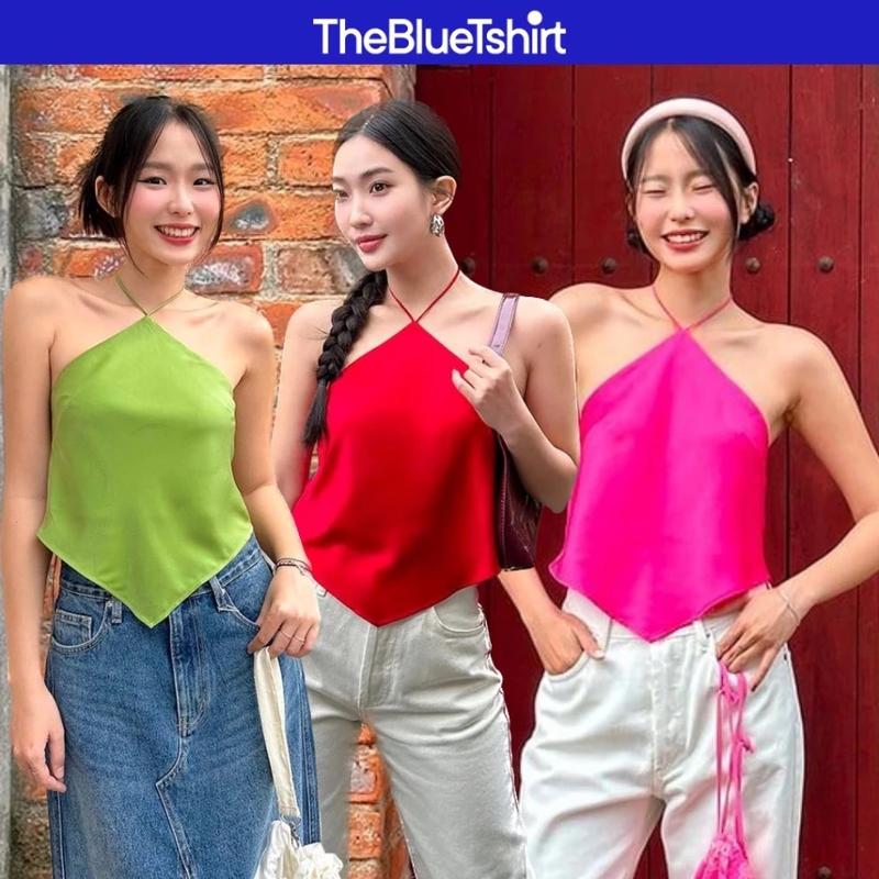  TheBlueTshirt - Áo yếm lụa Đào cột dây hở lưng 