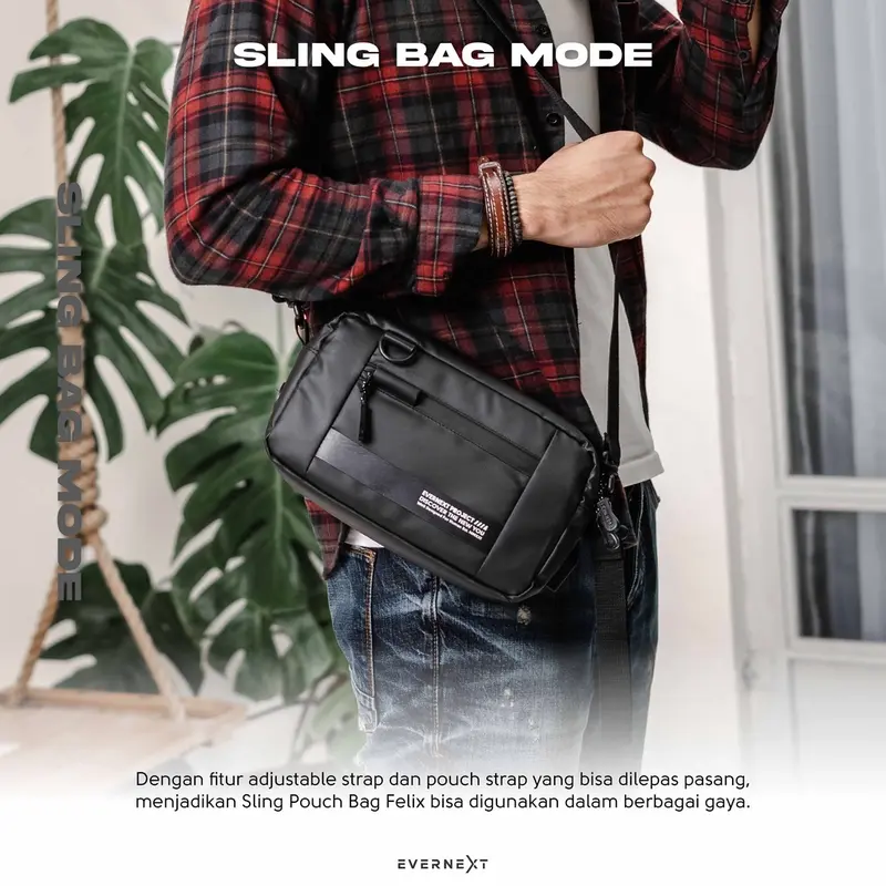 Evernext - Clutch Bag Pria Anti Air Pouch Bag Waterproof Pria Sling Bag Felix Pria Tas Selempang Distro Pria 5