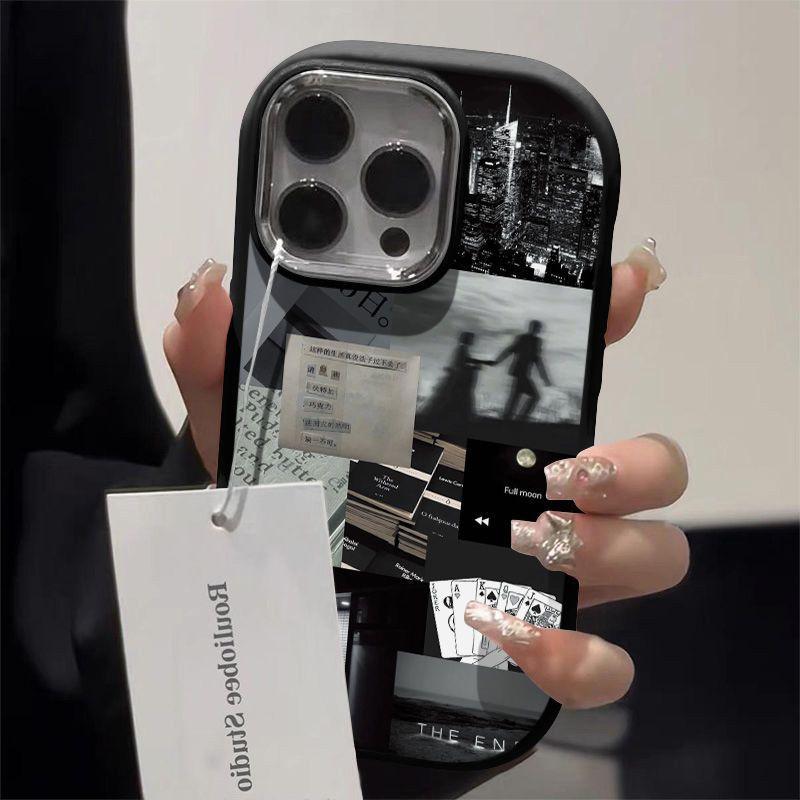 Cocok untuk casing ip11 kasus ponsel ip 7/8plus/12/13/14/15pro max softcase Kepribadian sederhana dengan kehidupan seni yang kreatif tahan air penutup pelindung hp silikon cover case 0