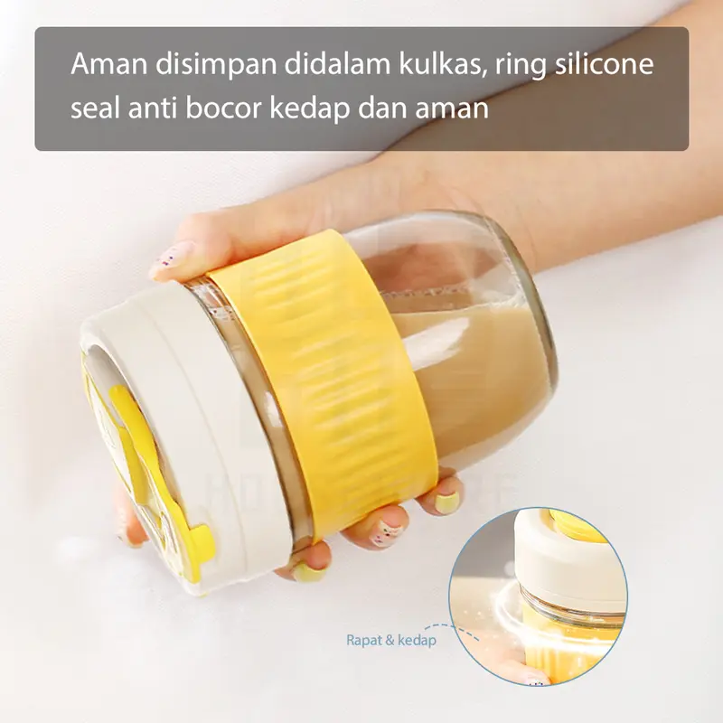 HUGO Tumbler Kaca 350 ml dan 500 ml Gelas Botol Minum Kaca Bening Aesthetic Coffee Cup Anti Tumpah 3