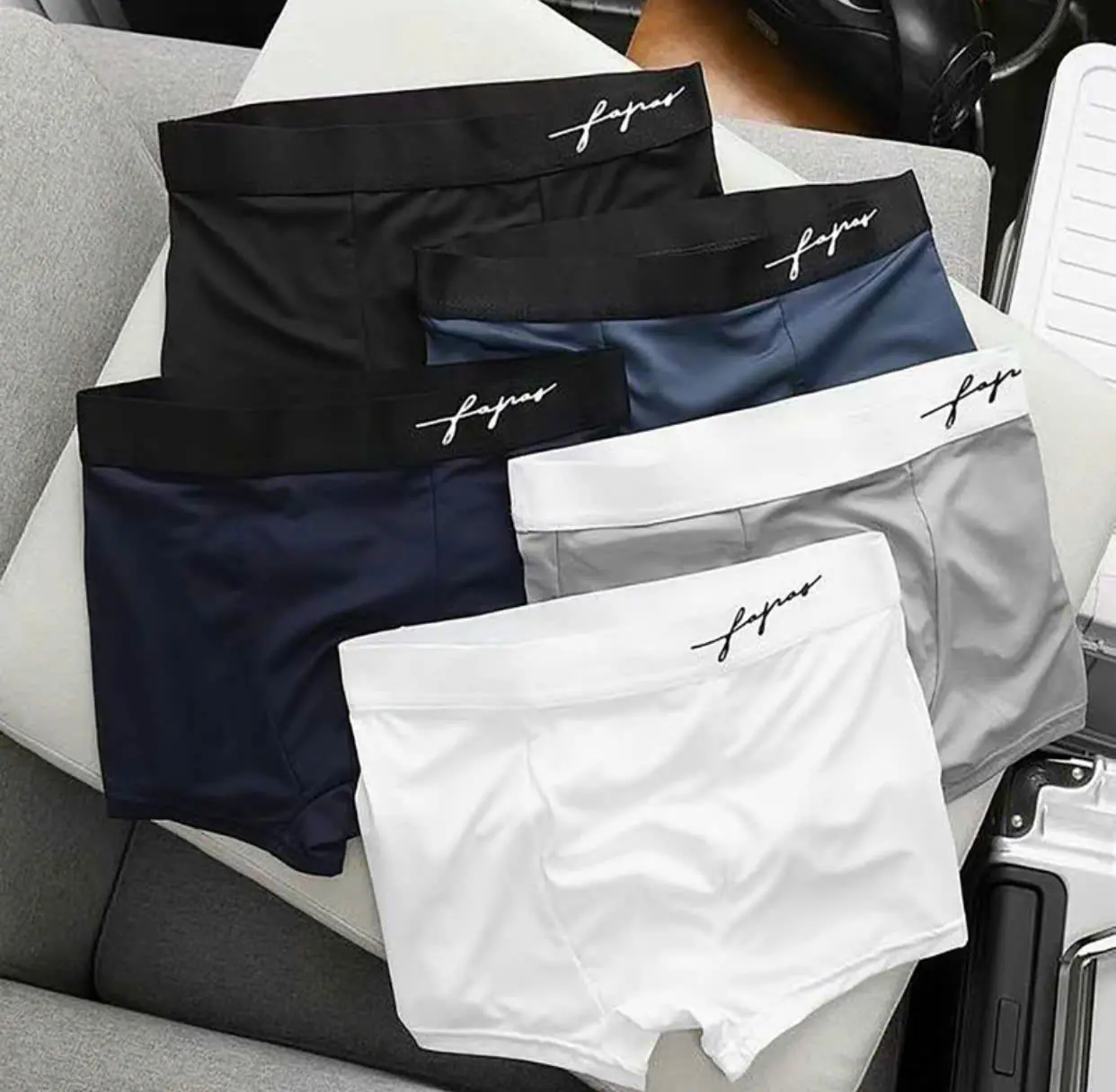 Quần sịp Boxer nam , sét 5 chiếc bộ quần lót nam thời trang, thoáng khí, mềm mại, thoải mái, khô nhanh, giá rẻ Quần Boxer Menswear