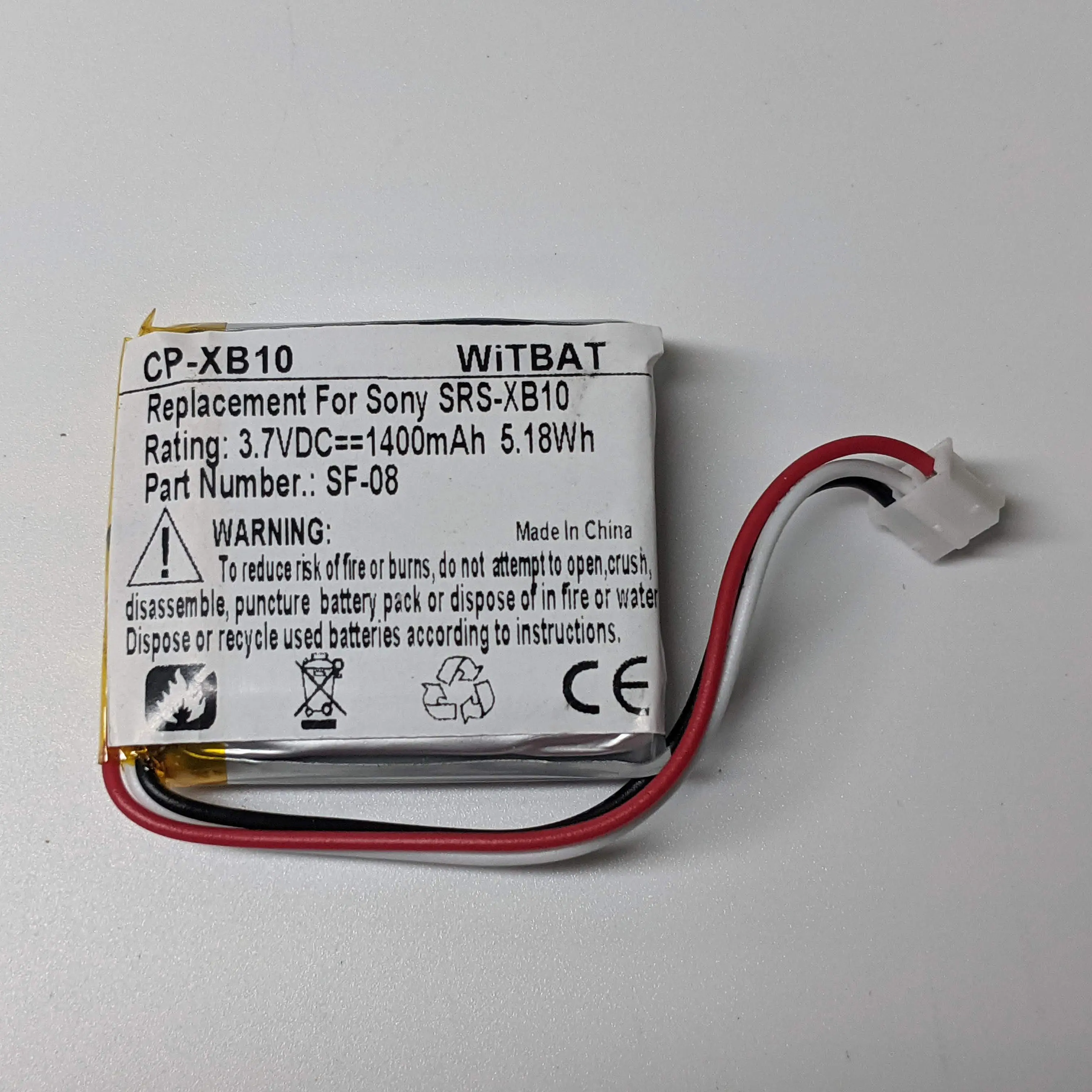 Pin thay Loa SRS XB10 XB12 XB13 SF08 dung lượng 1400mAh