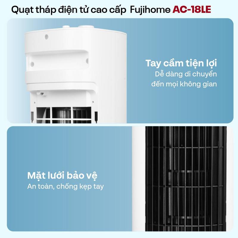 Quạt tháp điều hoà đối lưu tích hợp lọc không khí ionizer Fujihome AC-18LM/ AC-18LE - Bảo hành 24 tháng 7