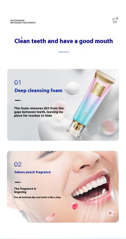 Product Introduction of Bodyaid Niacinamide Brightening Toothpaste, Cleans Teeth, Freshens Breath Gentle Oral body  aid Cleansing clear toothpaste water flosser  teeth purple  toothpaste 12