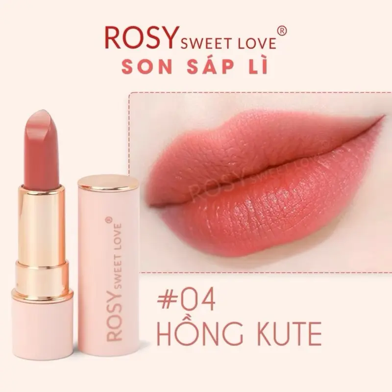 [TẶNG BỘ GƯƠNG CỌ KIM TUYẾN] COMBO 1 Son Dưỡng + 1 Son Sáp Rosy Siêu Lì giữ màu 2-4h, Mềm mịn môi bền màu chính hãng 5