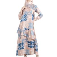 Gambar Dress Bhatara Batik Zahrani 5108 Maxmara Lux Motif Geometri Multiwarna Regular Fit - Wanita, Gamis, Tunik, Brown, Syari, Muslim, Panjang, Terusan - S-M dari Bhatara Batik Kota Bandung 3 Tokopedia