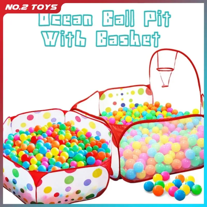 1.5M Ocean Ball Pit with Basket Children Baby Playpen Tent Outdoor Indoor Toy for Infant Ball Pool Playground Tent Girl Boy Toys