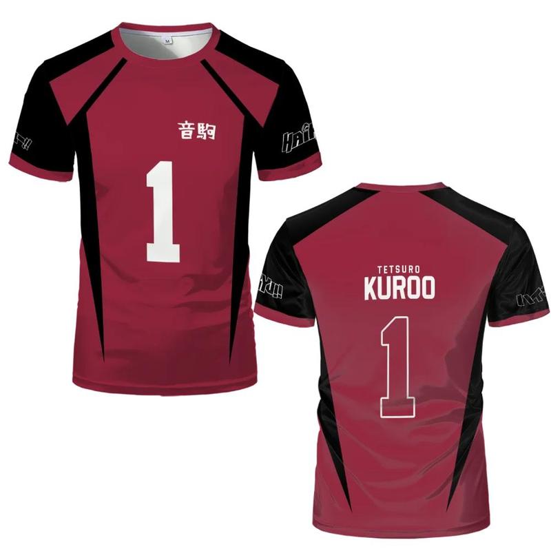 Áo Thun Đồng Phục Haikyuu Nekoma, Chủ Đề Anime, Thiết Kế Kozume Tetsurou Kuroo, Trang Phục Hóa Trang, Câu Lạc Bộ Bóng Chuyền Trung Học, Áo Thun Quần Áo Thể Thao Nam, Áo Thun ngắn Tay, Thích Hợp Cho Nam Và Nữ, Quần Áo 9