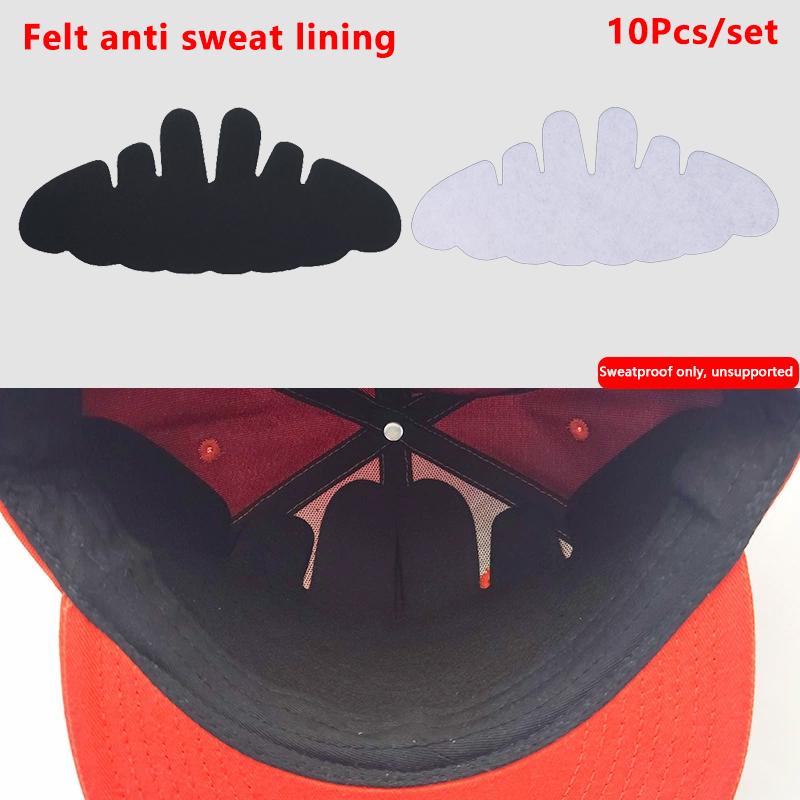 10 Pcs Hat Sweat Liner Shields Absorbing Pad Prevents Stains Protector ...