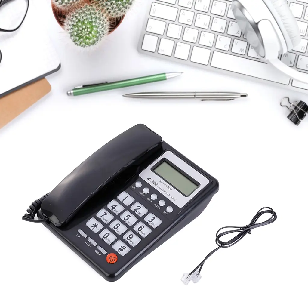 Màn Hình Hiển Thị Cho Người Gọi Điện Thoại Có Dây Để Bàn, Điện Thoại Cố Định, Âm Lượng Có Thể Điều Chỉnh