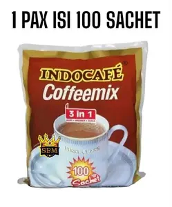 ISI 100pc ~ATG~ KOPI INDOCAFE COFFEEMIX 3IN1 Pack Coffee Coffe Robusta