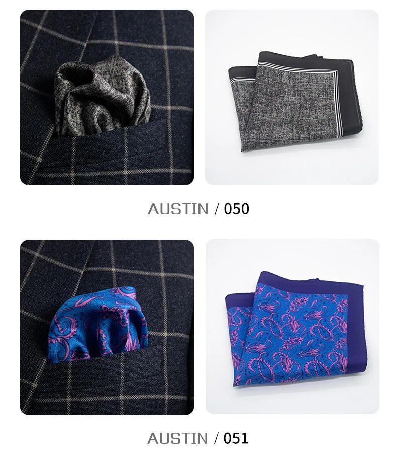 Product Introduction of Men 100% Silk Pocket Square Print Real Satin Small Square Scarf Gentleman Business Suit Shirt Chest Scarf Handkerchief 30*30 Cm 36