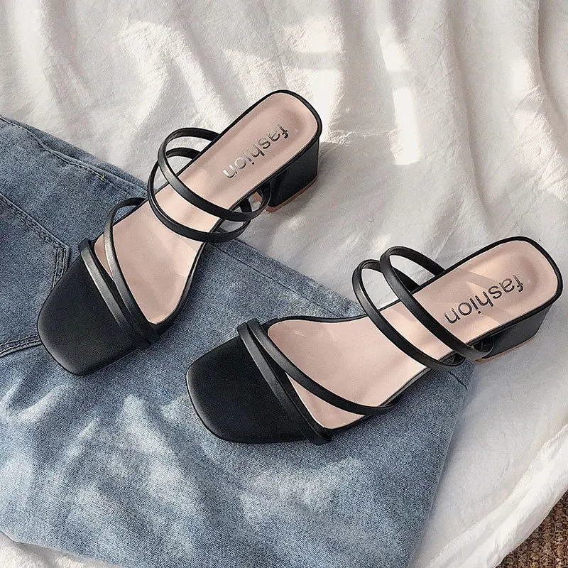 Sandal dây gót vuông 5 cm 6