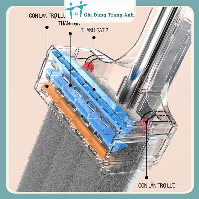 Cây Lau Nhà Tự Vắt Thông Minh Kèm Xô Gấp Gọn Silicon Tặng Kèm 4 Bông Lau Chổi Lau Nhà 360 Độ Lau Sàn Làm Sạch chổi  lau 7