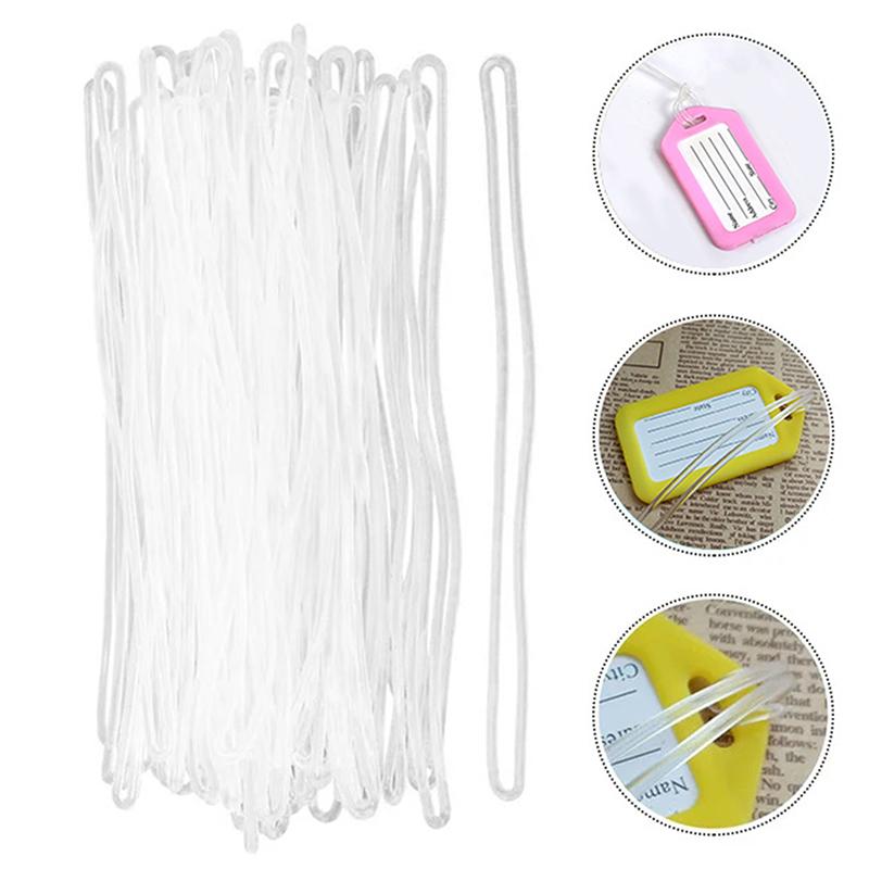 Product Introduction of 50pcs Travel Tags Plastic Bag Loops Transparent Luggage ID Label Strap Holder Lanyard Portable Travel Accessories 14