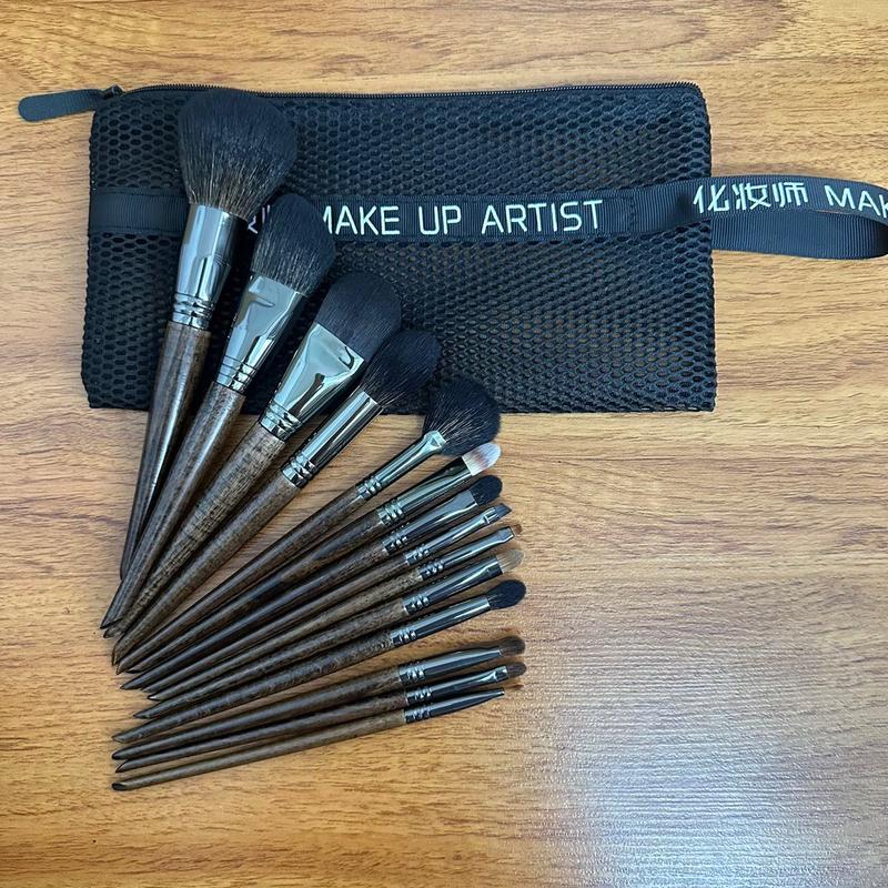 Bộ cọ 14 cây lông thú mềm phù hợp makeup cá nhân kèm túi lưới