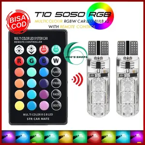 Lampu LED T10 Remote Wireless SMD DC 12V Lampu Kota Lampu Senja Lampu Sein  RGB warna warni Termurah