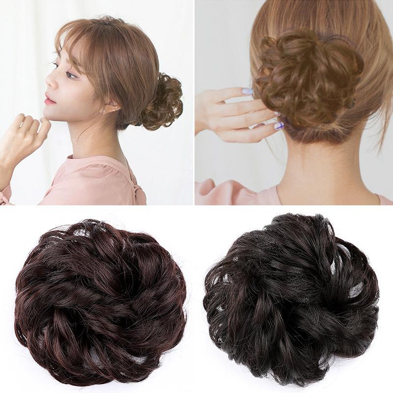 Búi tóc giả loại lớn 13cm tròn xoăn co giãn tạo kiểu tiện lợi sang trọng dành cho nữ B20 